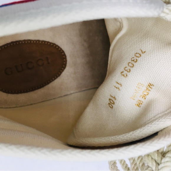 Gucci Interlocking G High Top Men’s Sneakers Myst White 703033 9ARZO 9097 - Picture 14 of 16